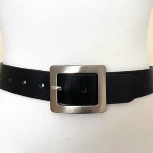 Vintage s.Oliver Germany Made Black Leather Belt, 27,5-31,5&quot;/70-80cm