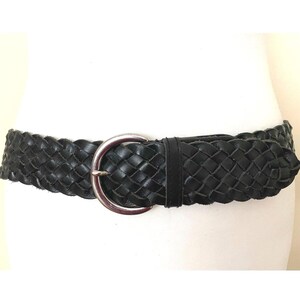 Vintage SADDLER Black Braided Leather Belt, Size M/L - Etsy