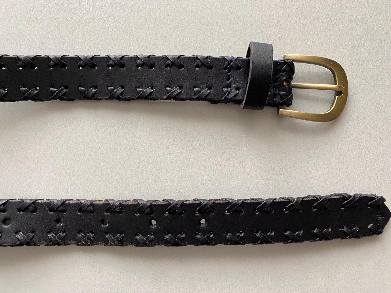 Vintage 80s 90s Laura Ashley L XL Size Black Braided Skinny  display picture 1