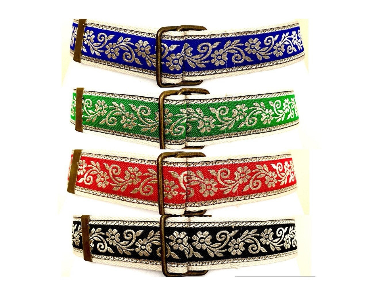 SALE 【高級】★貴重★ウール段通 All Size Black Green Blue Red Jacquard Ribbon Belt Pants