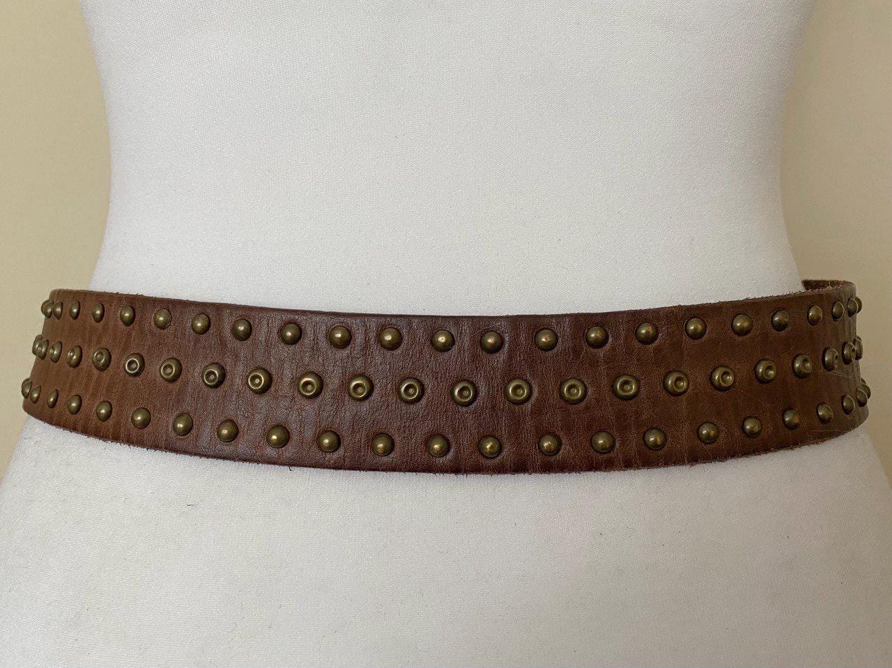 Vintage Liebeskind Berlin Leather Belt Studded Brown Leather  display picture 1