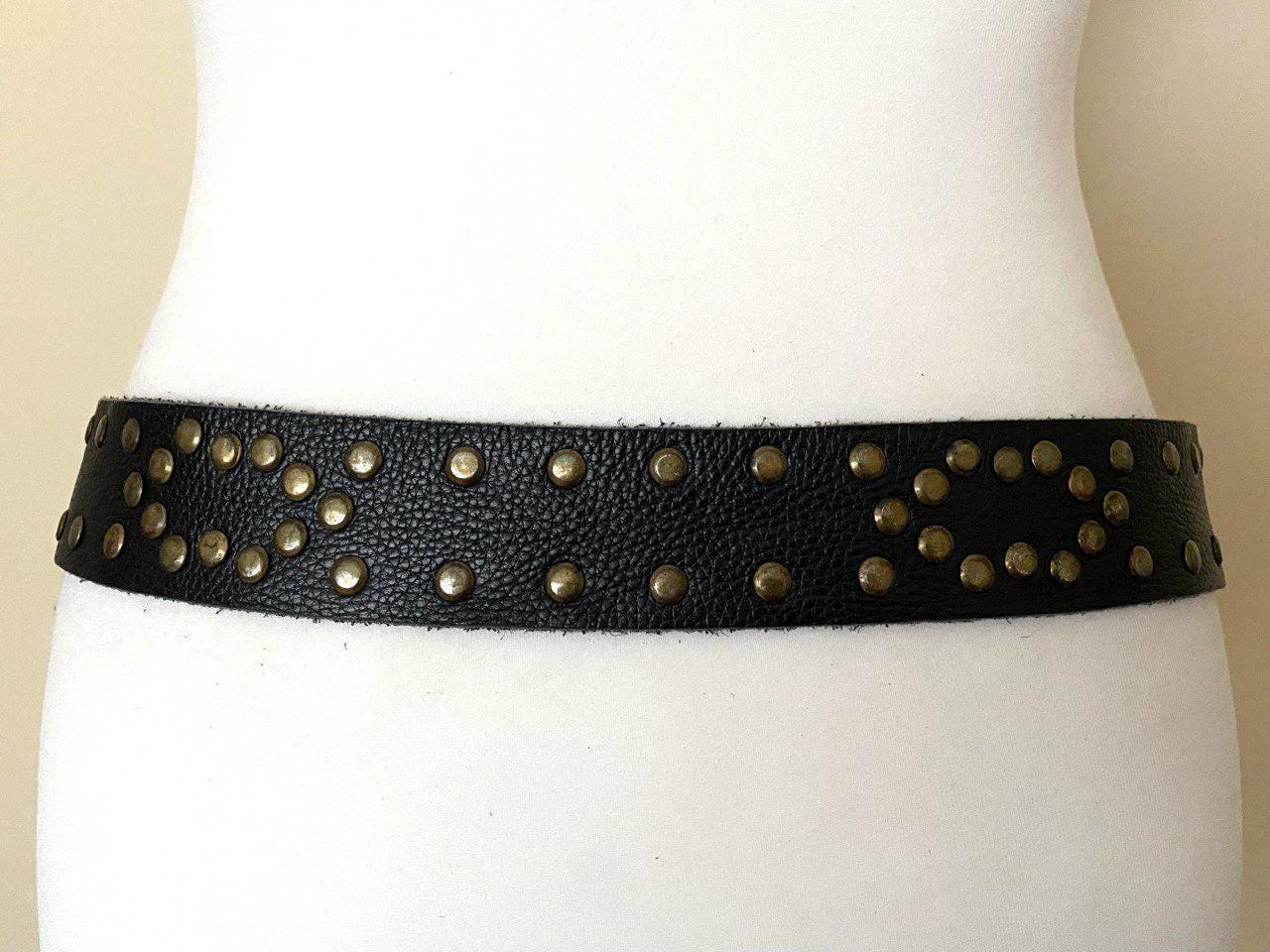 Vintage 80s 90s Studded Western Cowboy Rocker Leather Belt Gothic Vintage 80s 90s Studded Western Cowboy Rocker Leather Belt Gothic