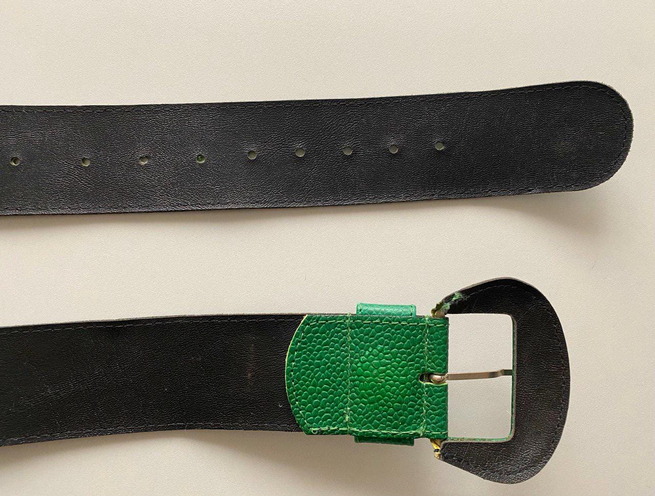 Vintage Medicis France Green without Gold Link Statement Belt S/M Statement Belts - Bold Accessories for Impact | Streets  main image 2