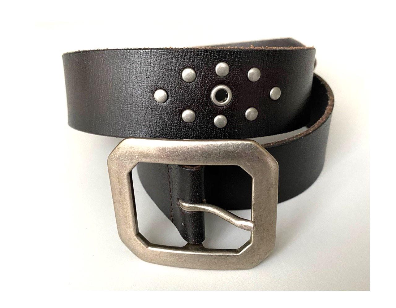 Vintage Espirit  Metal Studdes Belt LZCNM Black Studded Belt Metal Punk Rock Rivet Belts with  main image 4