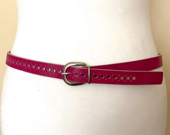 Vintage 1940's-'50s Skinny Mens GENUINE LEATHER Belt 