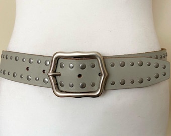 Vintage Espirit  Metal Studdes Belt Vintage ESPRIT Leather Belt Solid Metal Buckle Waist Very  main image 4