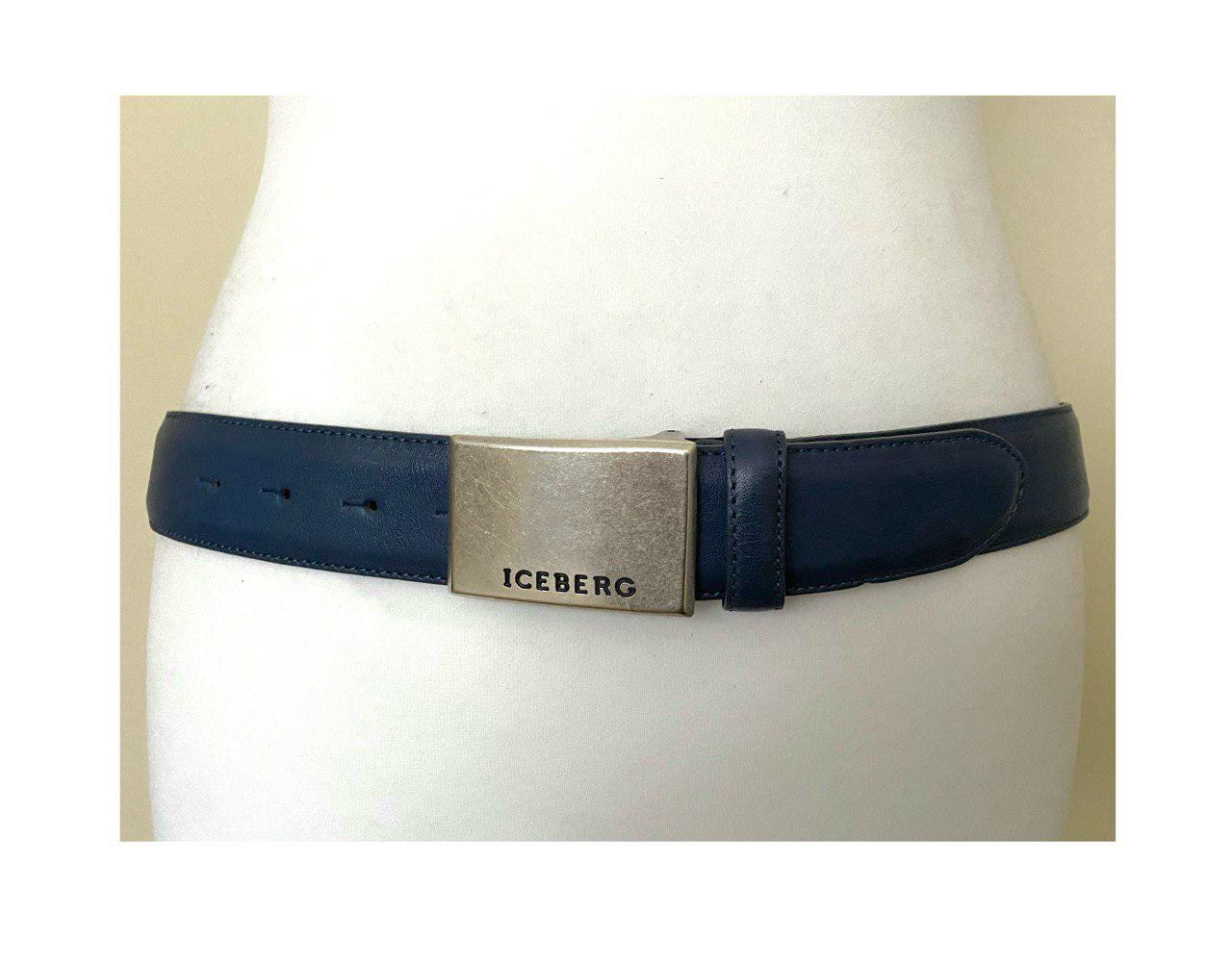 Vintage 90s ICEBERG Italy Made Leather Belt Excelent Vintage  display picture 1