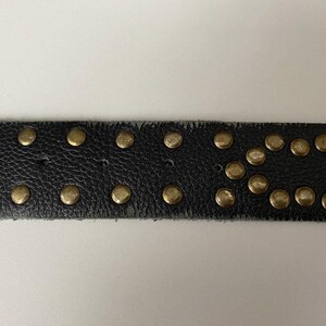 Vintage 80s 90s Studded Western Cowboy Rocker Leather Belt Gothic Black ...