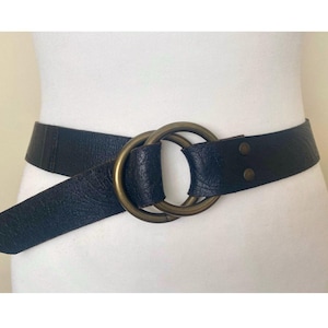Vintage Italy Made MEXX Leather Belt Tooled Black Leather Belt