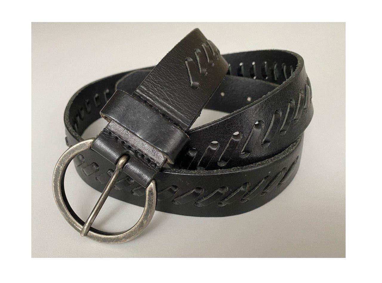 Vintage SADDLER Sweden Design Black Braided Leather Belt, 35,4-39