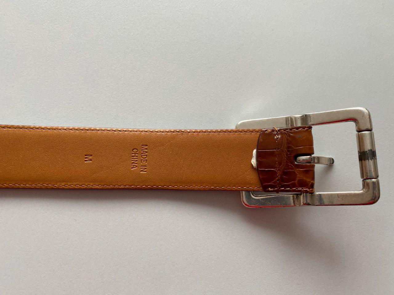 Vtg Ralph Lauren Collection genuine crocodile belt brown 28 display picture 1
