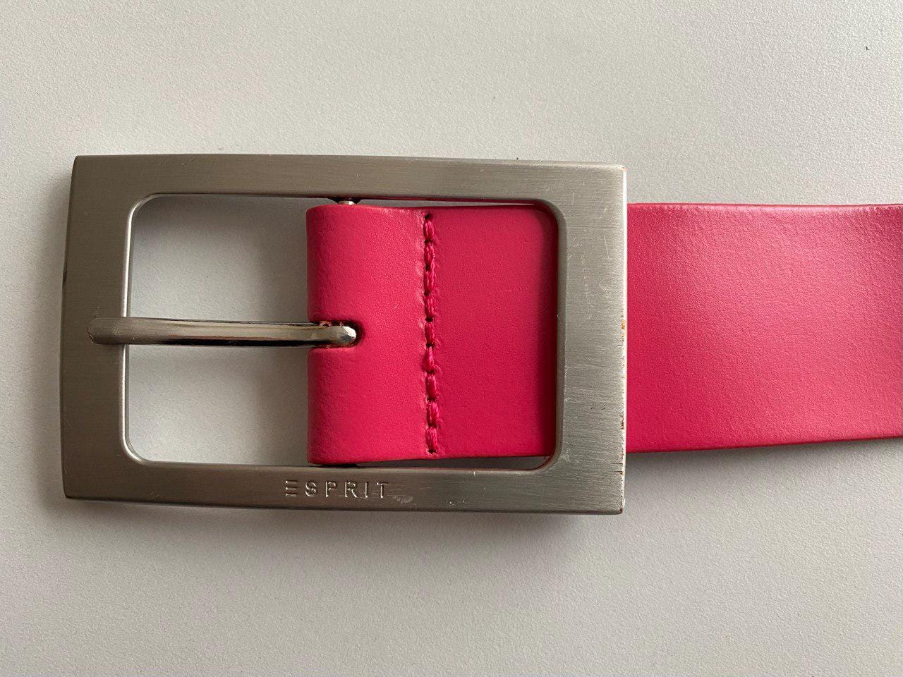 Vintage ESPRIT Leather Belt Raspberry Leather Belt, 30-33,5  display picture 1