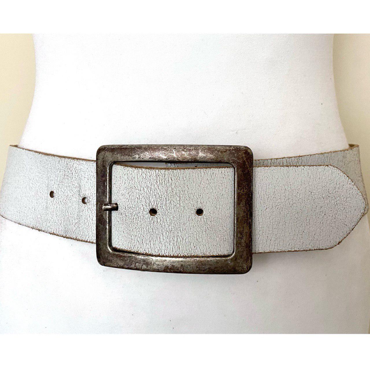 White Cracked Belt - Etsy display picture 2