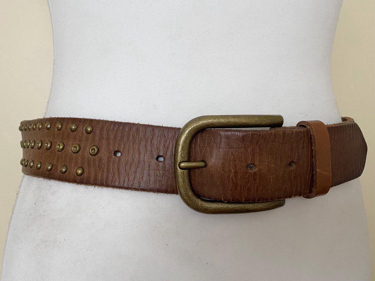 Vintage Liebeskind Berlin Leather Belt Studded Brown Leather  display picture 1