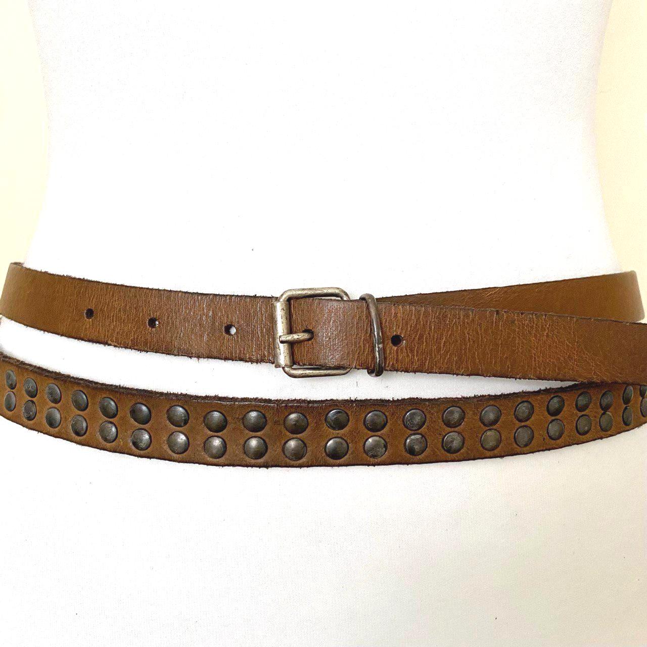 Double Wrap Thin Studded Genuine Leather Belt for Women Studded Double Wrap Leather Belt | Talbots main image 4