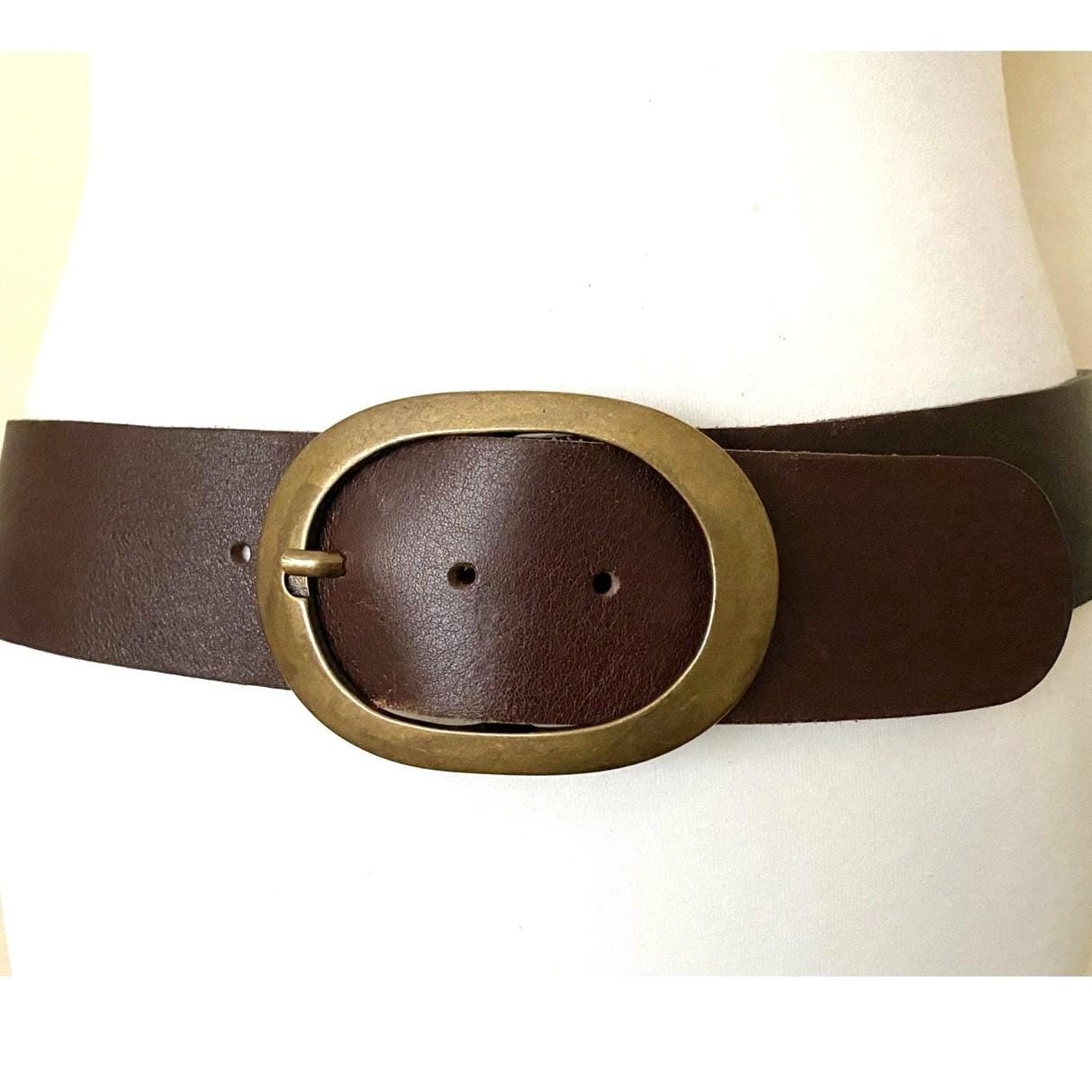 Brown Leather Belt with Brass Buckle Large NWOT IMG_3882.jpg?v=1739200687&  main image 2