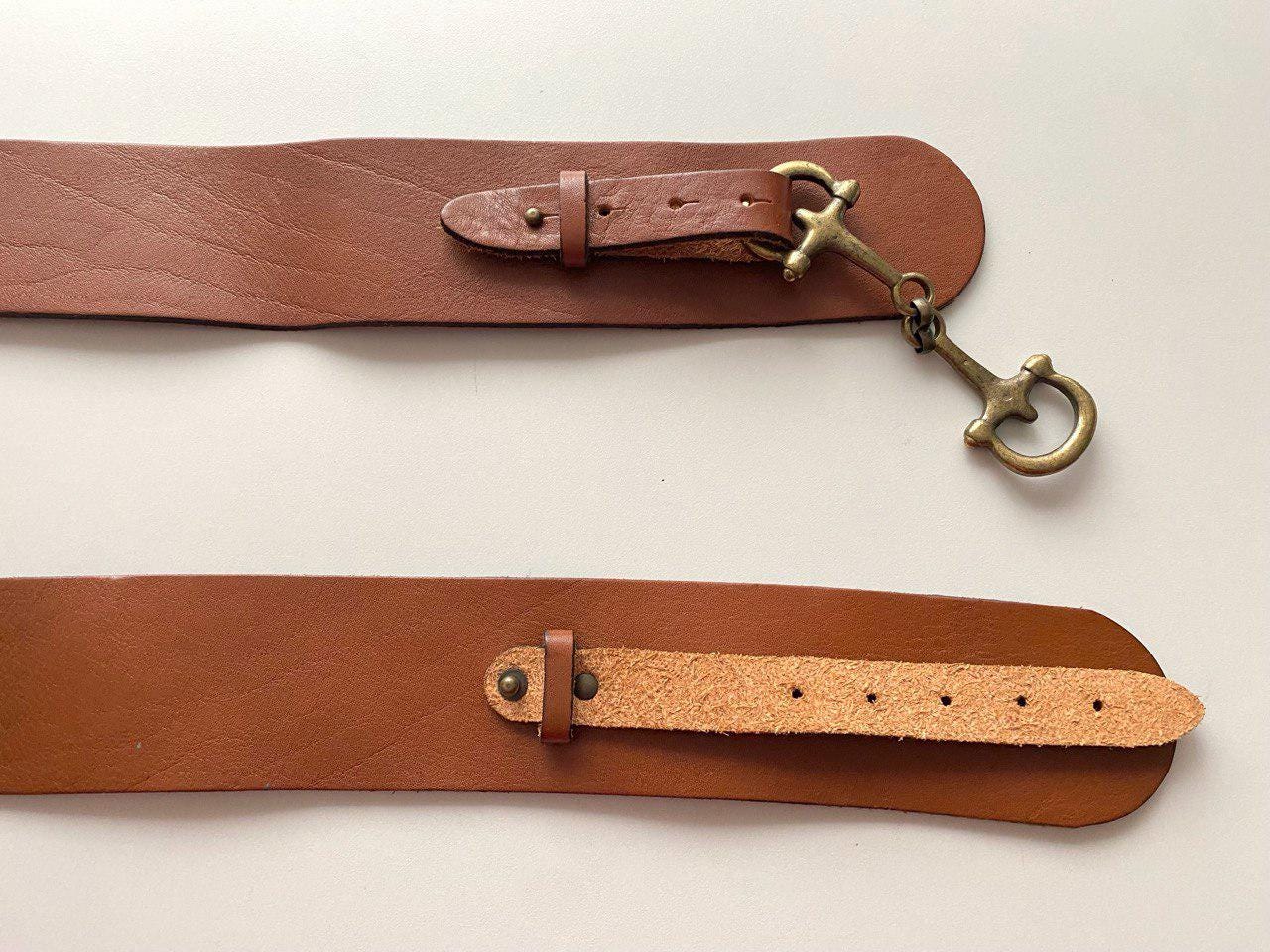 Vintage PURDEY Horsebit Buckle Leather Belt High Low Waist 