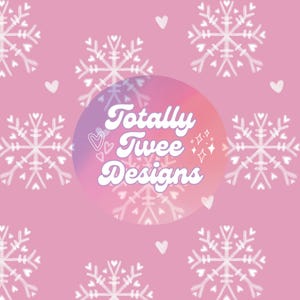 Christmas Pink Heart Snowflakes Seamless Pattern File | Instant Digital Download | High Res 300 DPI Original Art | Fabric Print Apparel P