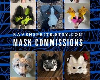 ALL SLOTS CLAIMED Custom Animal Mask Commissions (Read description) Therian Mask Kemonomimi Furry Mask Theriotype Original Character