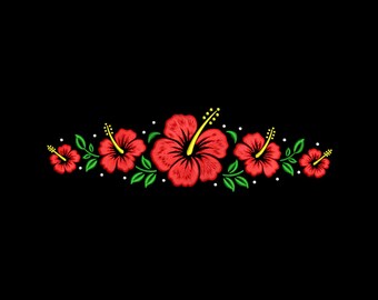 Hibiscus Flower Embroidery Design, Hibiscus Flower Machine Embroidery, Hibiscus Flower Lover Gift Embroidery File, 4 sizes, Instant Download