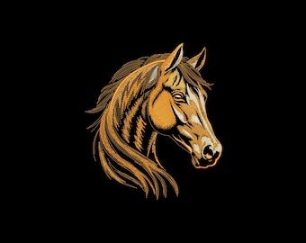Elegant Horse Embroidery Design, Horse Head Machine Embroidery, Animal Lover Embroidery File, 4 sizes, Instant Download