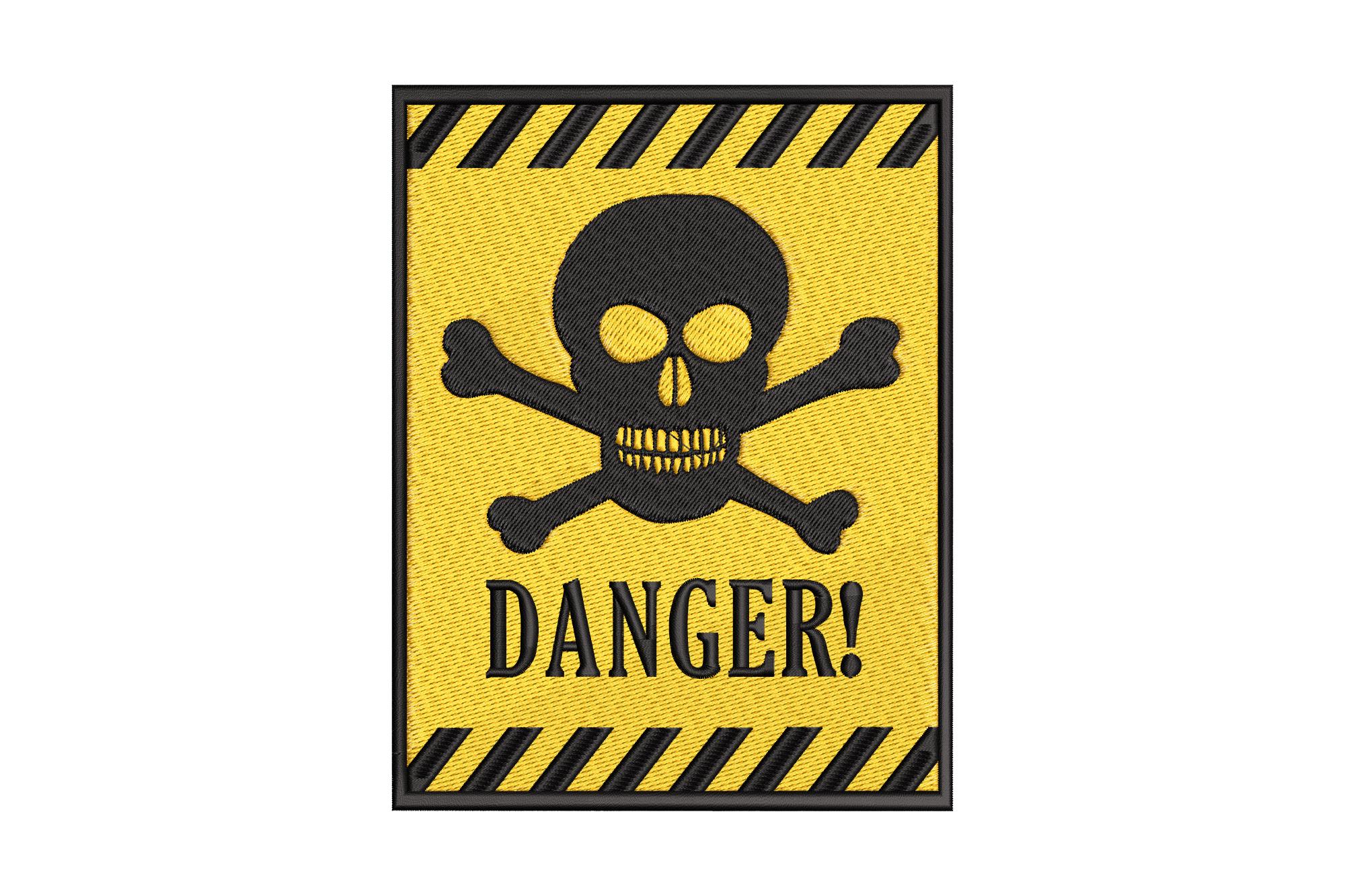 Poison Skull Danger Warning Sticker – Car, Motorcycle, Bumper – Vinyl Decal – French Made