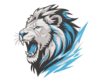 Lion Embroidery Design, Lion Machine Embroidery, Lion Lover Gift, Embroidery File, 4 sizes, Instant Download
