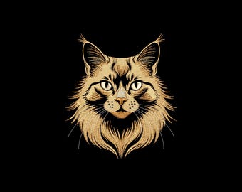 Cat Embroidery Design, Realistic Cat Machine Embroidery, Cat Lover Gift, Embroidery File, 4 sizes, Instant Download