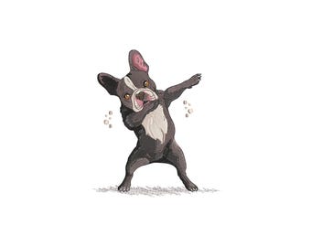 Französische Bulldogge Stickdatei, Französische Bulldogge Stickdatei, Maschinenstickerei, Bulldogge Liebhaber Geschenk, 4 Größen, Instant Download