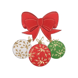 Christmas Balls Embroidery Design, Xmas Ball Embroidery Design, Machine Embroidery Design, 4 Sizes, Instant Download File