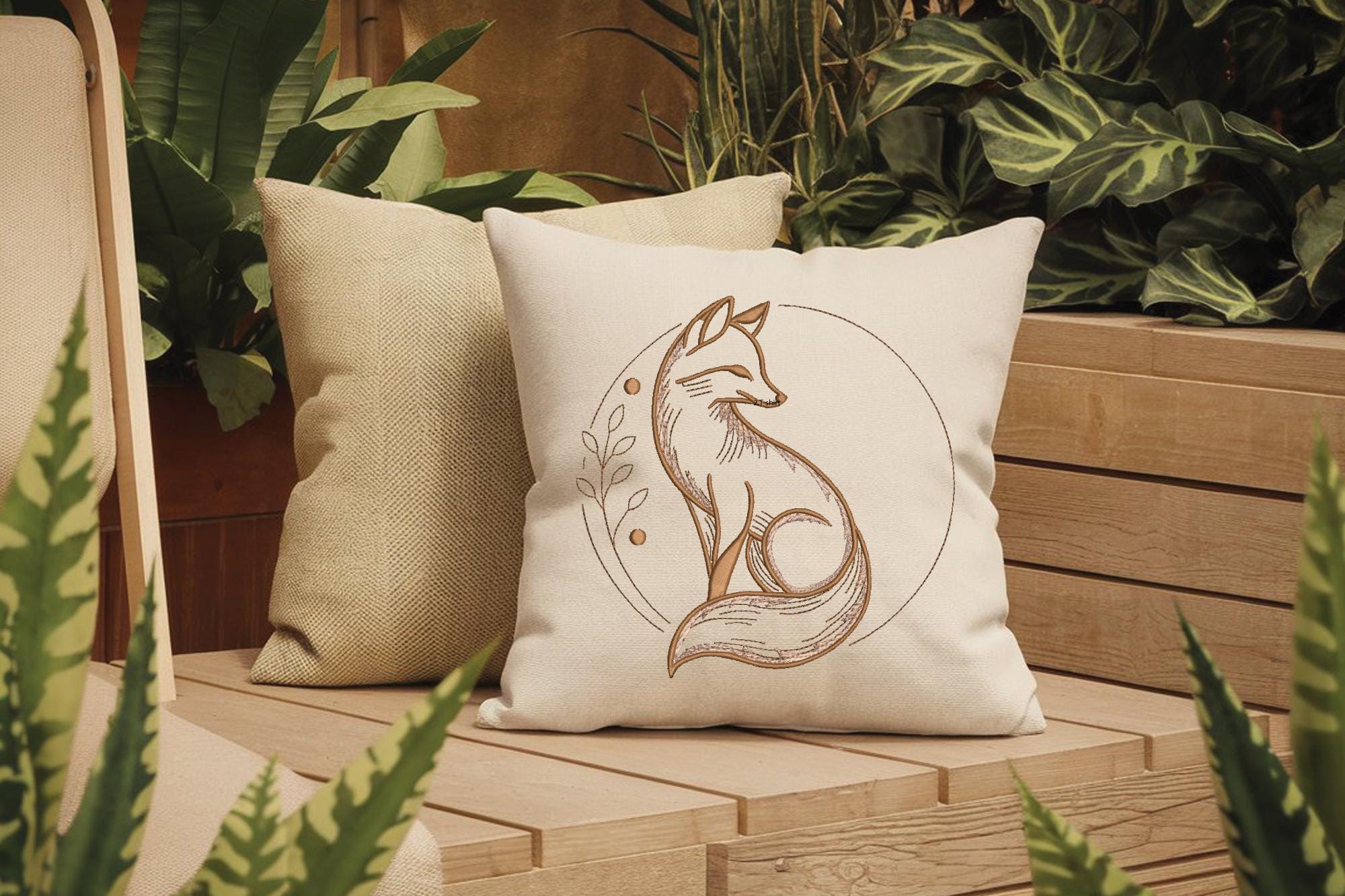 Minimalist Fox Embroidery Design, Fox Machine Embroidery, Fox