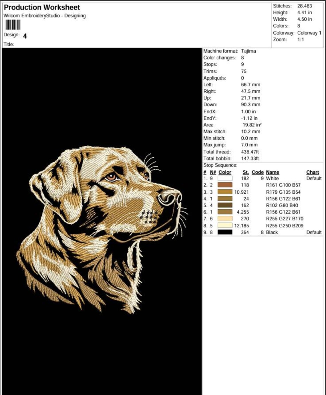 Lab Wmbroidery Pattern Labrador Dog Head Embroidery Pattern | Realistic Labrador File for ...