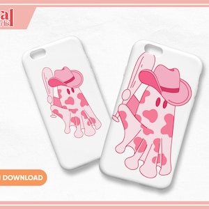 PINK Baseball Cowboy Ghost PNG Transfer File Decal, Libbey 16oz Beer Glass Tumbler Design, yeehaw cowboy cow print Cartoon for Sublimation