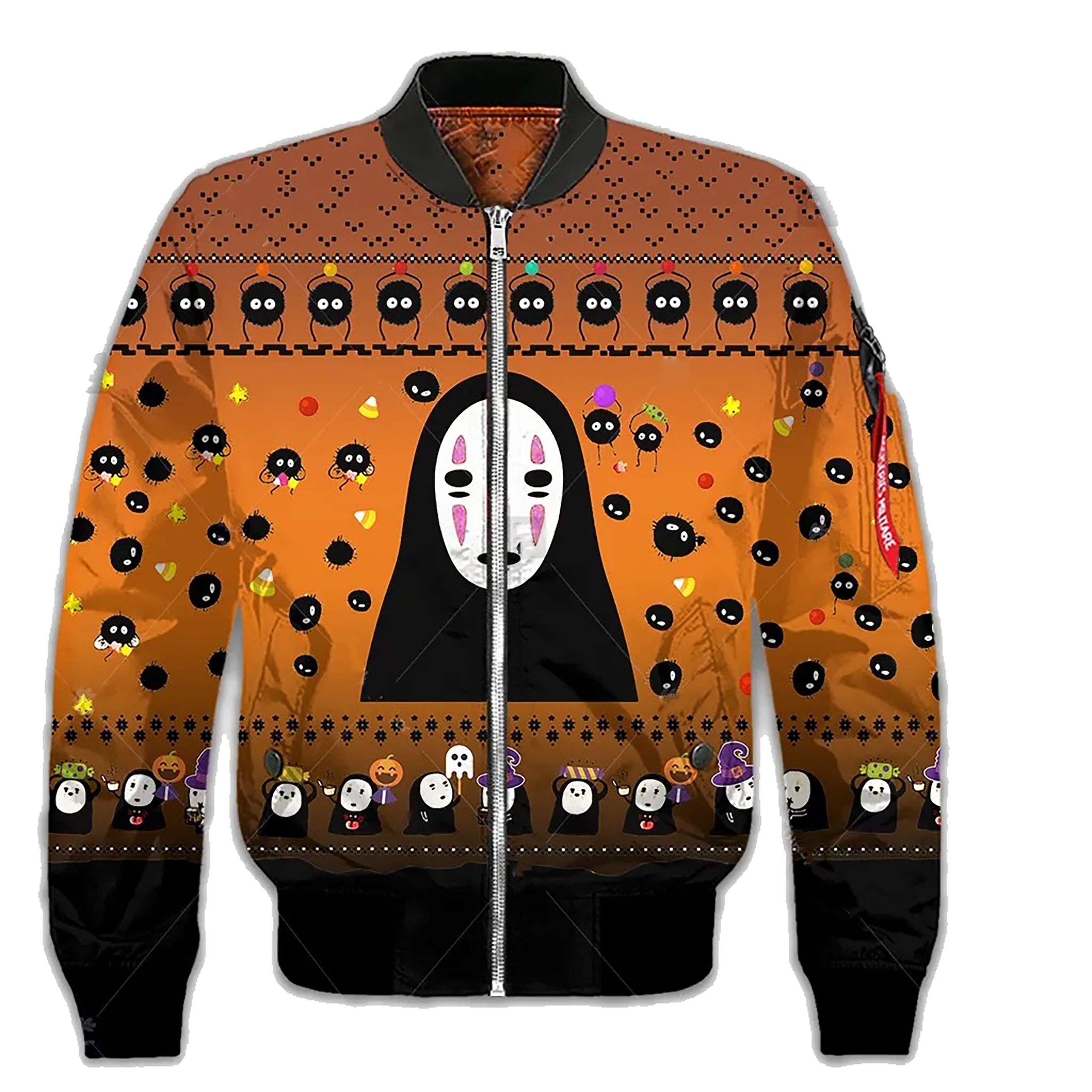 Discover Happy Halloween No Face 3D Dark Orange Over Printed Tshirt Jacket Hoodie Sweatshirt