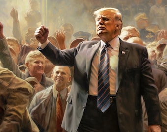 Präsident Donald Trump gewinnt die Wahl zum Präsidenten der Vereinigten Staaten von Amerika 8x10 Real Canvas Giclée-Druck
