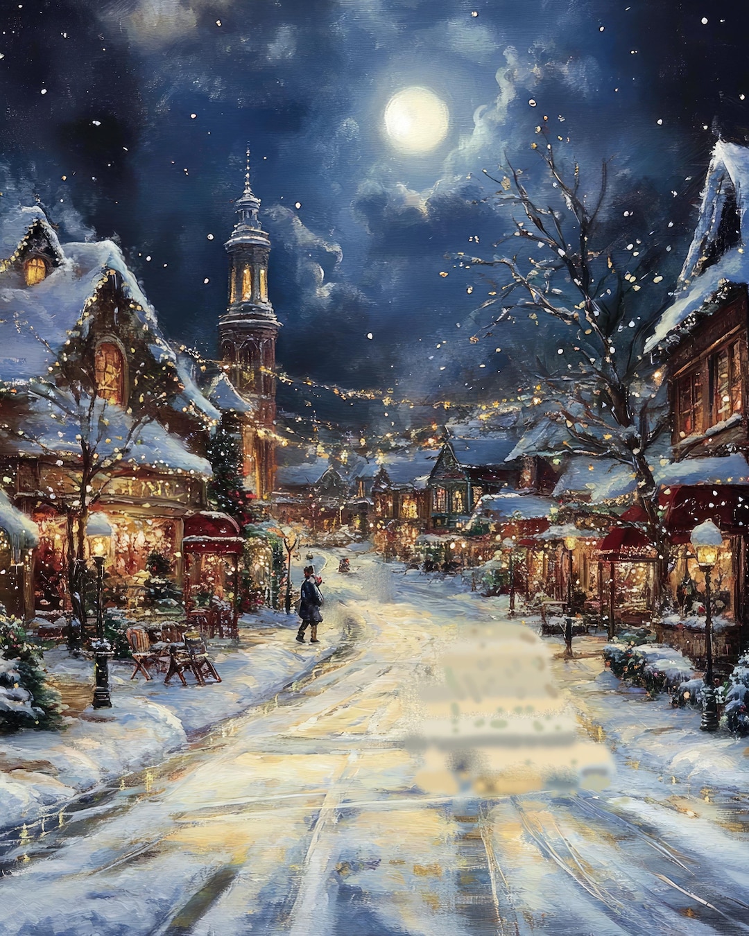 トーマス・キンケード風 クリスマスコテージ 森の雪景色 8x10 リアル