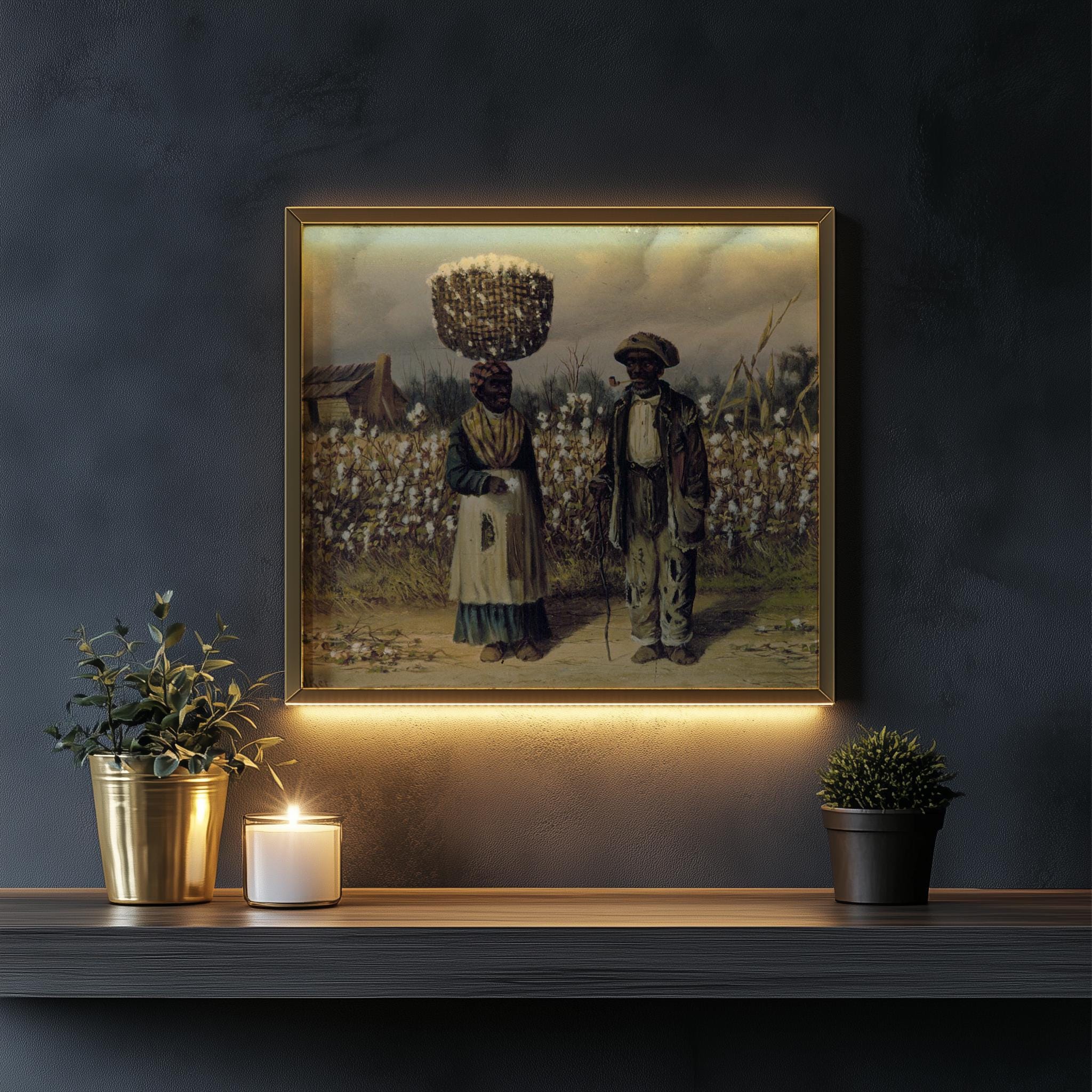 黒人アフリカ系アメリカ人コットンピッカーズサウス絵画アート8x10
