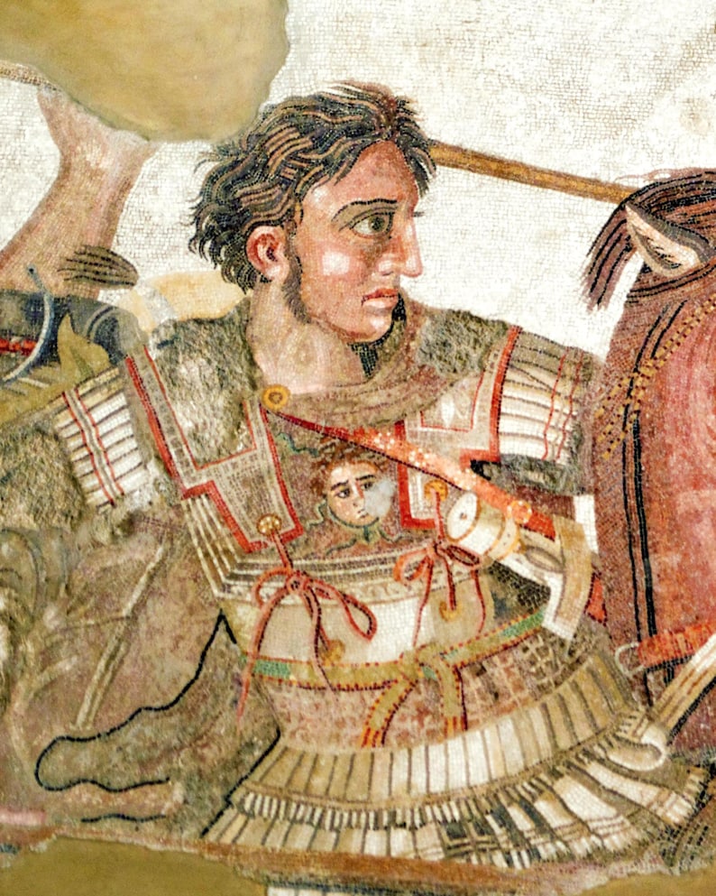 Alexander the Great Mosiac Portrait Painting ISSUS WAR History Art Real ...