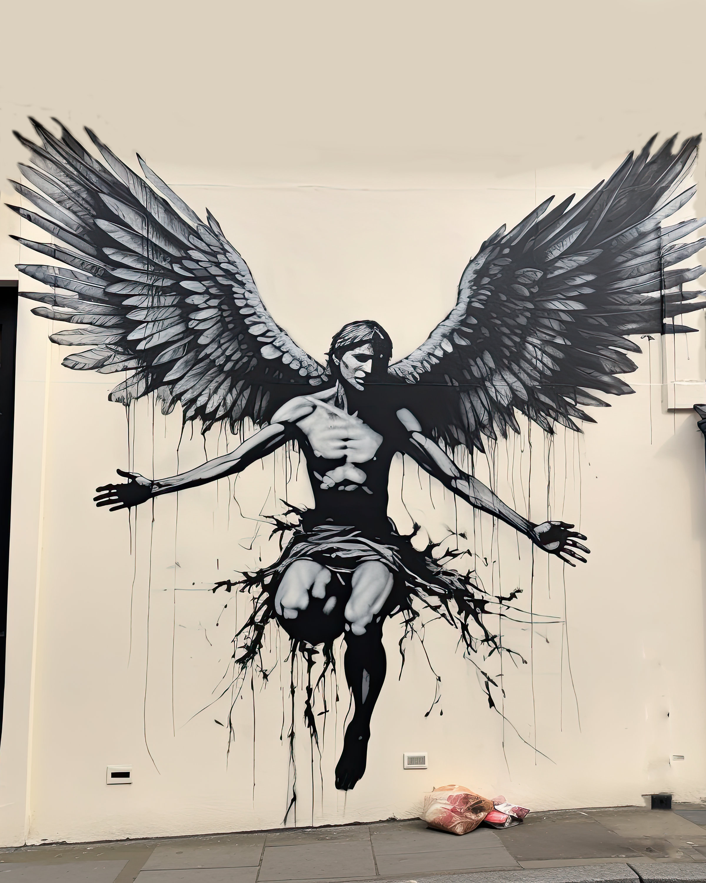 Banksy Street Graffiti Art Icarus Falling Greek Myth 8x10 Real