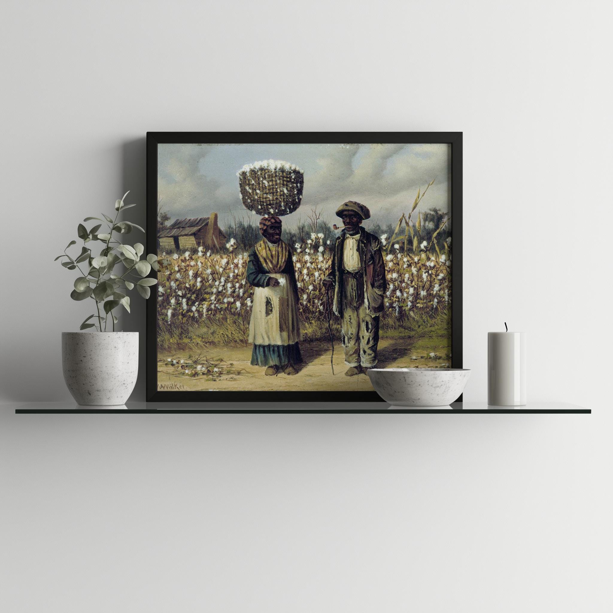 黒人アフリカ系アメリカ人コットンピッカーズサウス絵画アート8x10