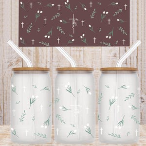 Faith White Cross Double Sided UV DTF