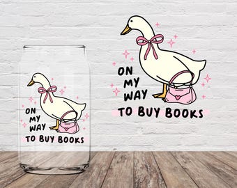 On My Way To Buy Books Duck 4" UV-DTF
