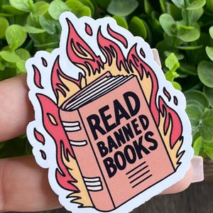 Read Banned Books Vinyl Sticker
