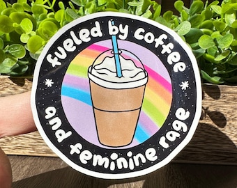 Tanktop mit Coffee and Feminine Rage Vinyl Aufkleber