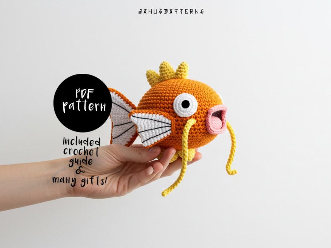 Crochet Pattern Pokemon Magikarp Amigurumi Doll, Crochet Doll Pattern ...
