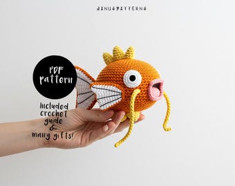Crochet Pattern Pokemon Magikarp Amigurumi Doll, Crochet Doll Pattern, Crochet Poke Pattern, DIY Animal Crochet PDF Ebook Handmade Pattern