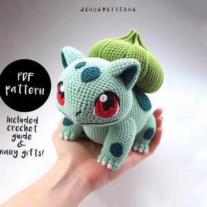 Crochet Pattern Bulbasaur Amigurumi Doll, Crochet Doll Pattern, Crochet Pokemon Pattern, DIY Animal Crochet PDF Ebook Handmade Pattern