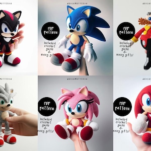 Crochet Pattern Hedgehog Amigurumi Bundle, Crochet Miyazaki, Pokemon Amigurumi,  6in1 Hedgehog Crochet Patterns, PDF Ebook
