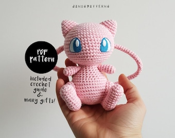 Crochet Pattern Pokemon Mew Amigurumi Doll, Crochet Doll Pattern, Crochet Pokemon Pattern, DIY Animal Crochet PDF Ebook Handmade Pattern