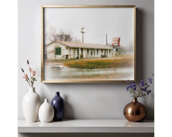 Print of a Personally Taken Photo 'Chelsea Motel' on Route 66 in Oklahoma